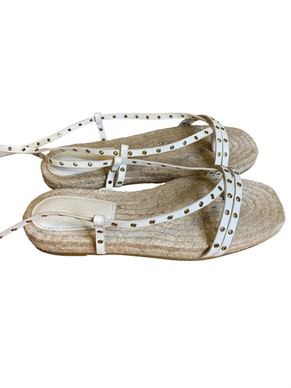 Madewell Mira White Espadrille Beachy Sandals Women’s Size 8